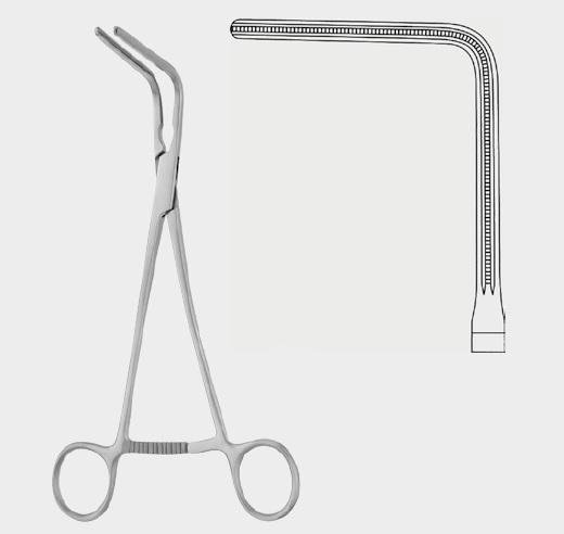 Атравматичний затискач ДЕБЕЙКІ (DEBAKEY), кутовий, 23 см (cm)